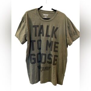 Top Gun Mens Green Short Sleeve Talk To Me Goose Graphic Tee Shirt Size: 3XL